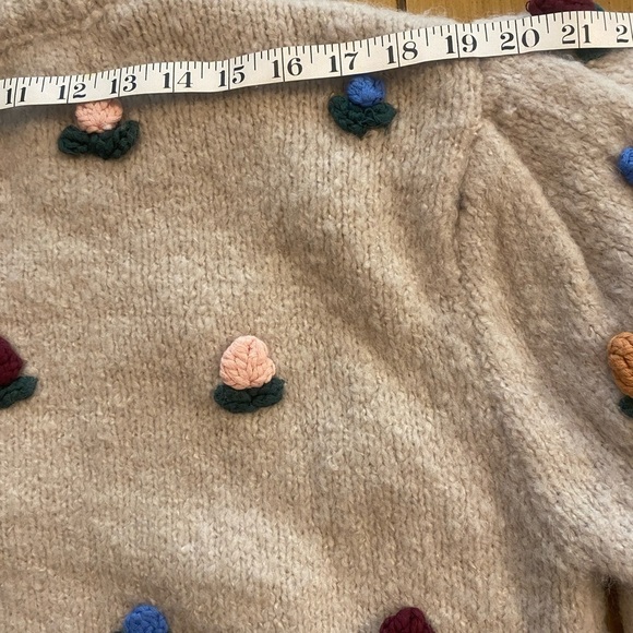 Zara Crochet Floral Knit Cardigan Cottagecore size M/L - Picture 8 of 16